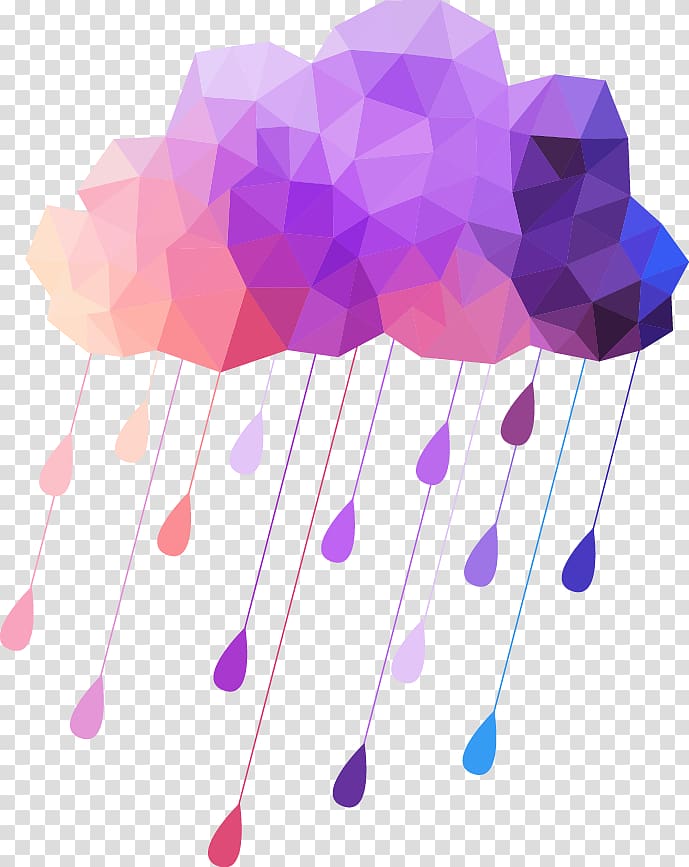multicolored cloud , Cloud Rain Geometry Weather, Weather creative decorative elements transparent background PNG clipart