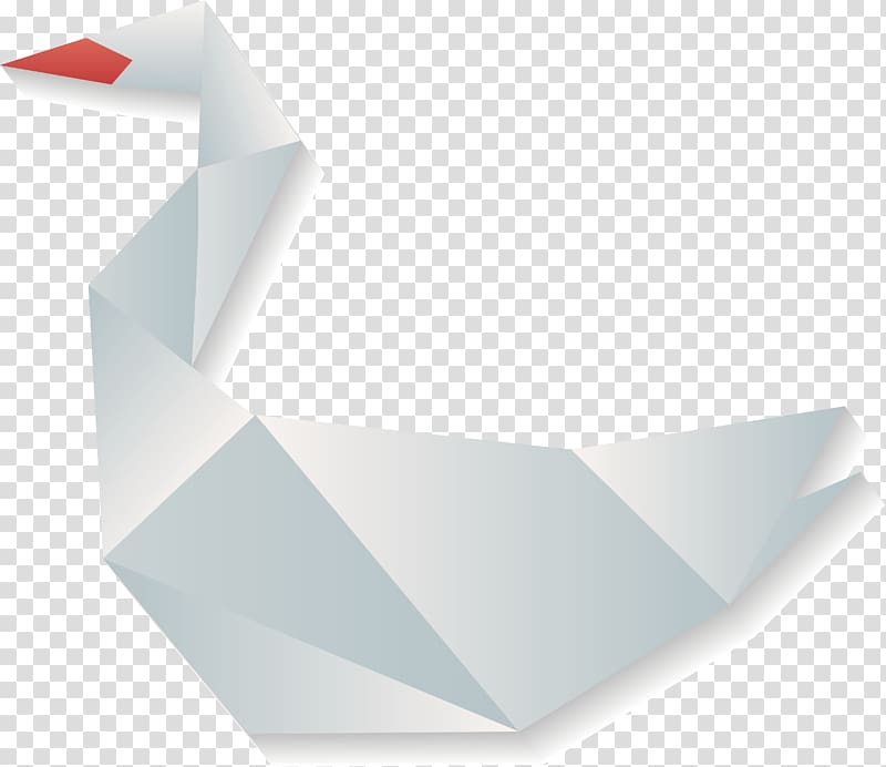 Paper Domestic goose Origami Pattern, Folding white goose transparent background PNG clipart