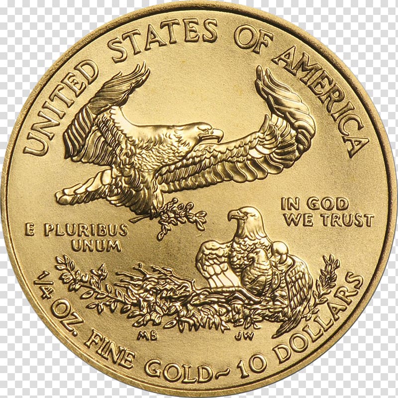 American Gold Eagle Bullion coin, gold coins usa transparent background PNG clipart
