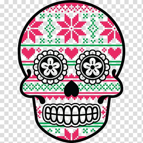 Calavera Mexico Day of the Dead Skull, skull transparent background PNG clipart