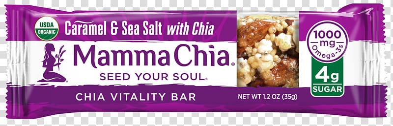 Chia Caramel Chocolate bar Snack, Mamma Chia Llc transparent background PNG clipart