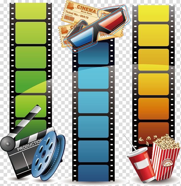 cinema poster, Filmstrip , Fashion film filmstrip background material transparent background PNG clipart