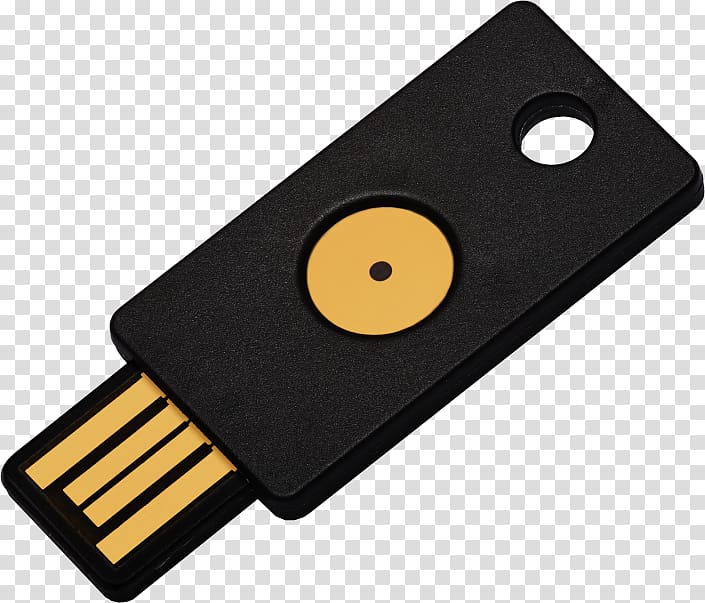 Security token YubiKey Universal 2nd Factor Authentication, key transparent background PNG clipart