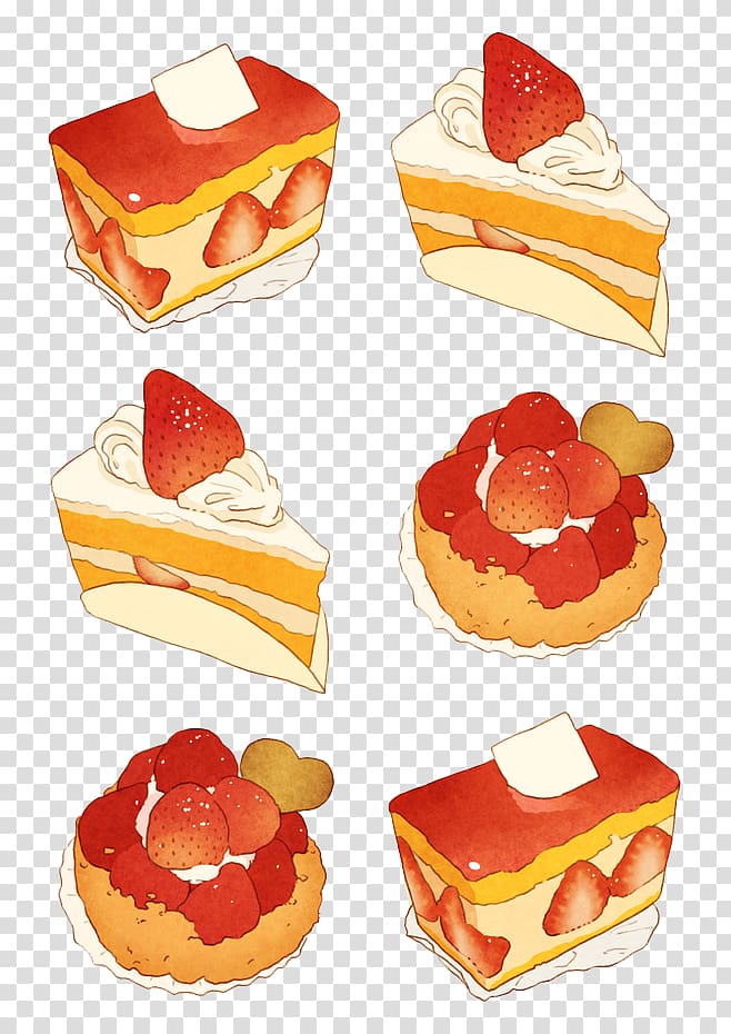 Petit four Cupcake Food Drawing Illustration, Cartoon cake transparent background PNG clipart