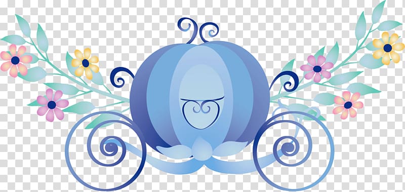 blue carriage illustration, Cinderella Carriage Sticker, Blue pumpkin carriage material transparent background PNG clipart