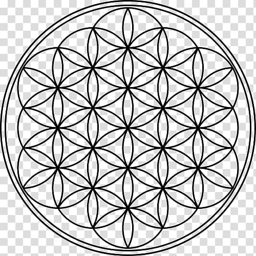 Overlapping circles grid Mandala Symbol Sacred geometry, symbol transparent background PNG clipart
