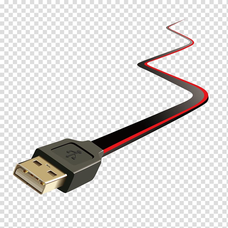 Laptop USB Electrical cable Euclidean , Personalized Realistic USB data cable transparent background PNG clipart