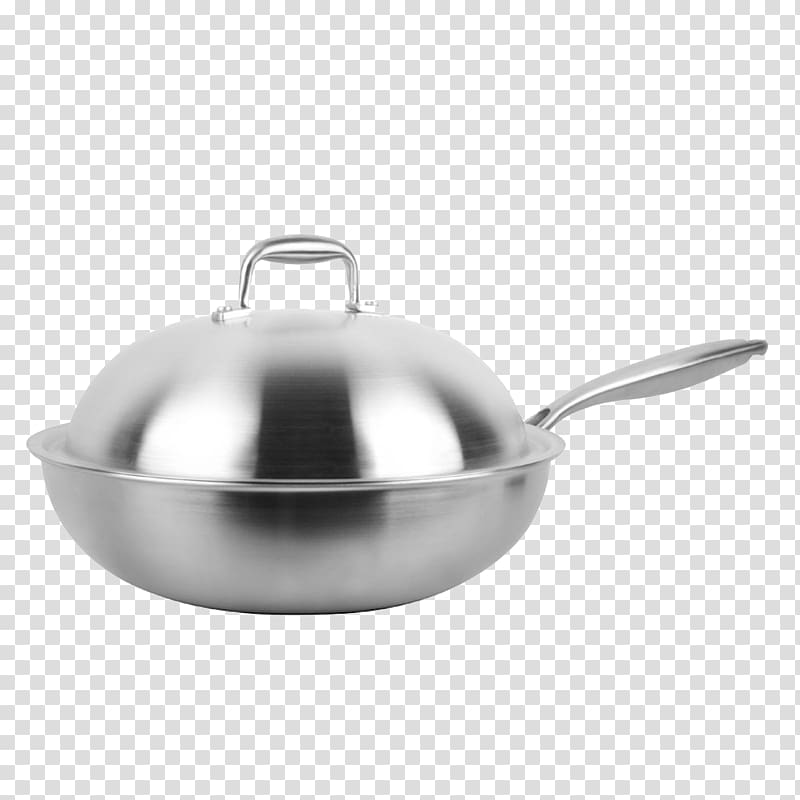 Frying pan Wok Non-stick surface Cookware and bakeware, Non-stick frying pan transparent background PNG clipart