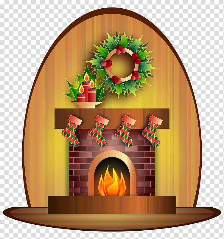 Santa Claus Christmas Fireplace Chimney , Cozy transparent background PNG clipart
