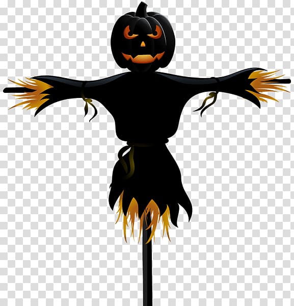 jack-o'-lantern scarecrow illustration, Scarecrow Halloween transparent background PNG clipart