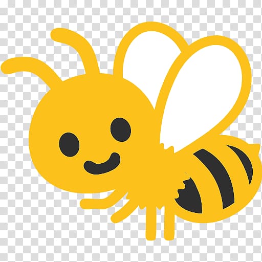 Honey bee Emoji Android GitHub, bee transparent background PNG clipart
