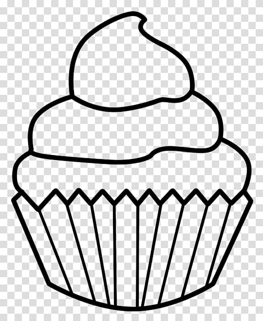 black cup cake , Cupcake Birthday cake Muffin Drawing , Cupcake Line Drawing transparent background PNG clipart
