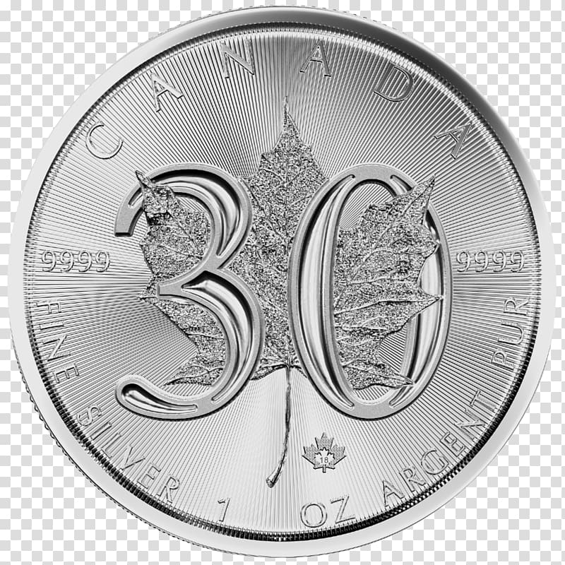 Canadian Silver Maple Leaf Canadian Maple Leaf Canada Bullion coin, Canada transparent background PNG clipart