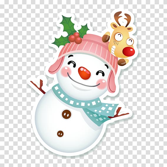 Christmas Chinese New Year Snowman, Christmas snowman and elk transparent background PNG clipart