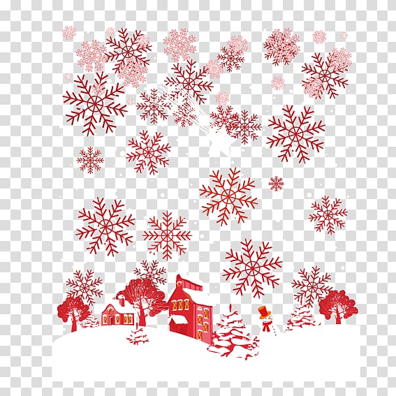 Snowflake Computer file, Red Snow transparent background PNG clipart
