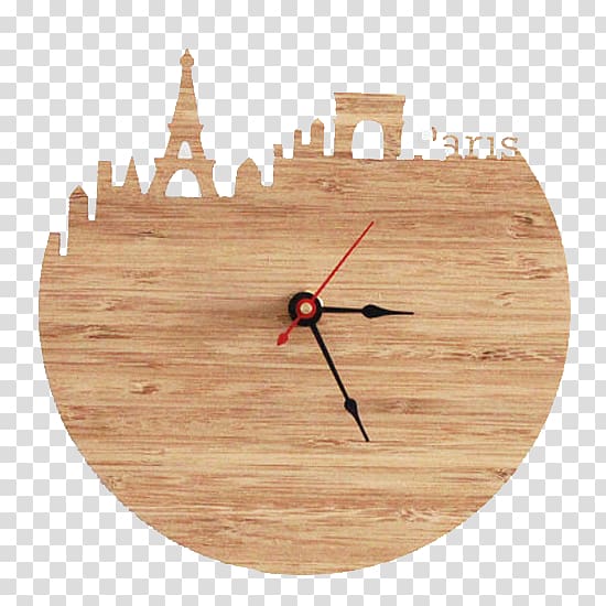 Table Clock Wall Living room, Wood Clock Creative Design transparent background PNG clipart