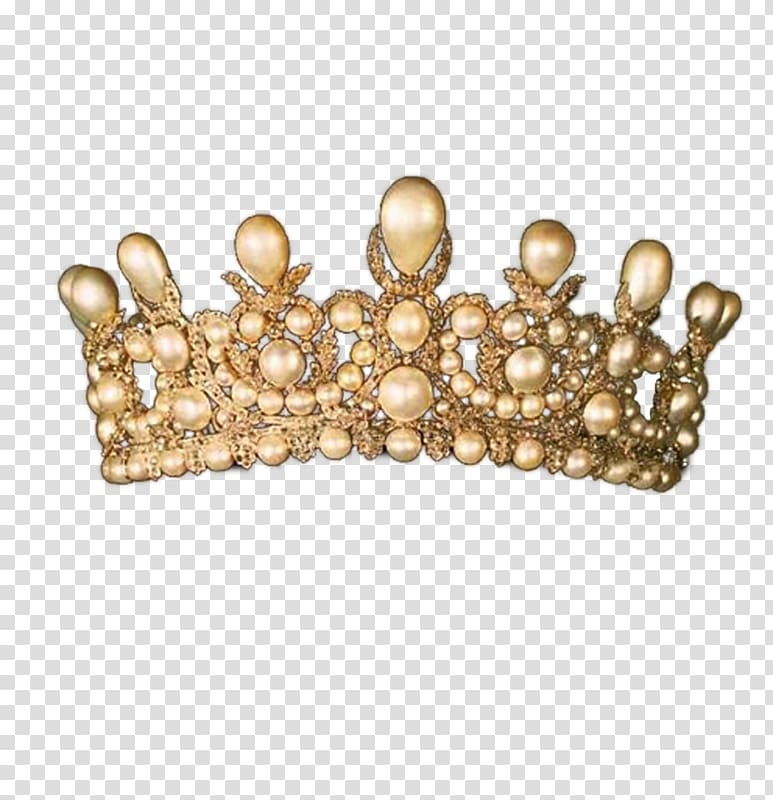 gold pearl crown transparent background PNG clipart
