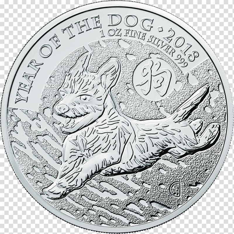 Royal Mint Lunar Series Dog Chinese New Year Bullion coin, Dog transparent background PNG clipart