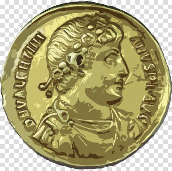 Gold coin Gold coin Ancient Rome Roman currency, Coin transparent background PNG clipart