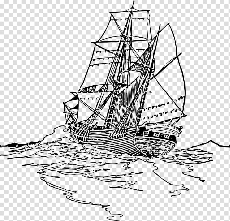 Brigantine Barque Ketch Sailing ship, maritime transparent background PNG clipart