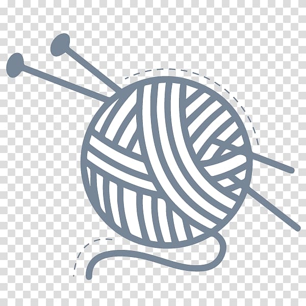 Gray and white yarn ball illustration, Yarn Wool Knitting Craft, Needle ...