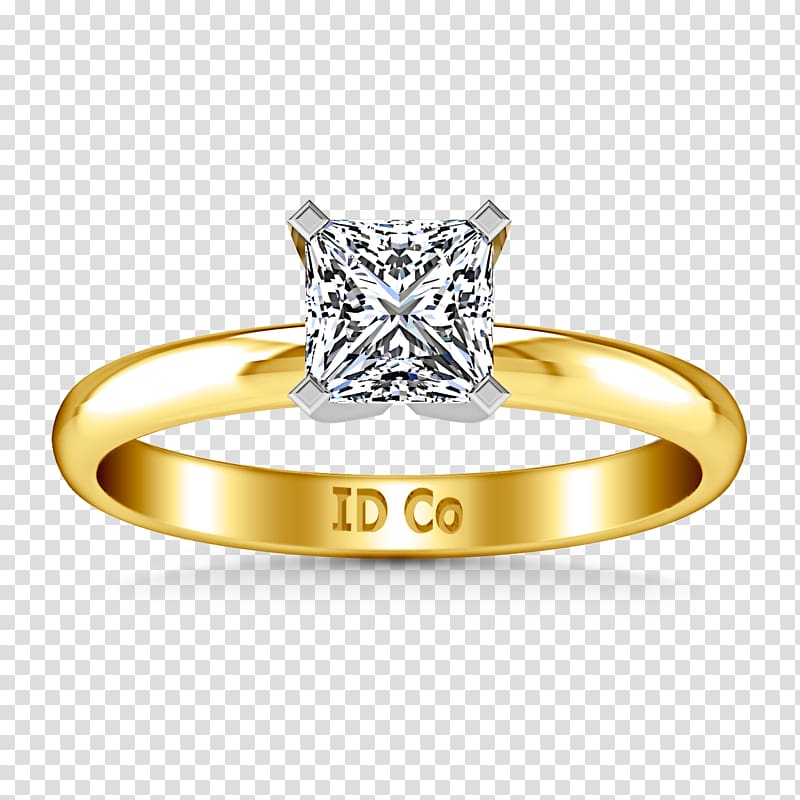 Wedding ring Diamond Jewellery Princess cut, wedding ring transparent background PNG clipart