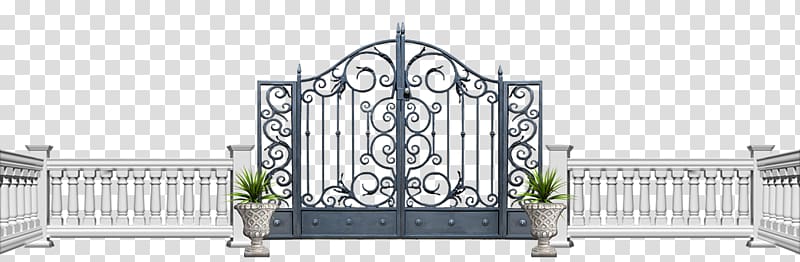 Fortified gateway Fence Garden Door, District Iron Door transparent background PNG clipart