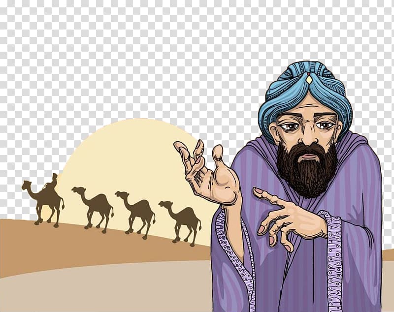 , Desert Muslims and camels transparent background PNG clipart