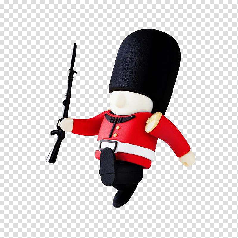 Buckingham Palace Queens Guard USB flash drive Toy soldier, Cartoon British soldier toy transparent background PNG clipart