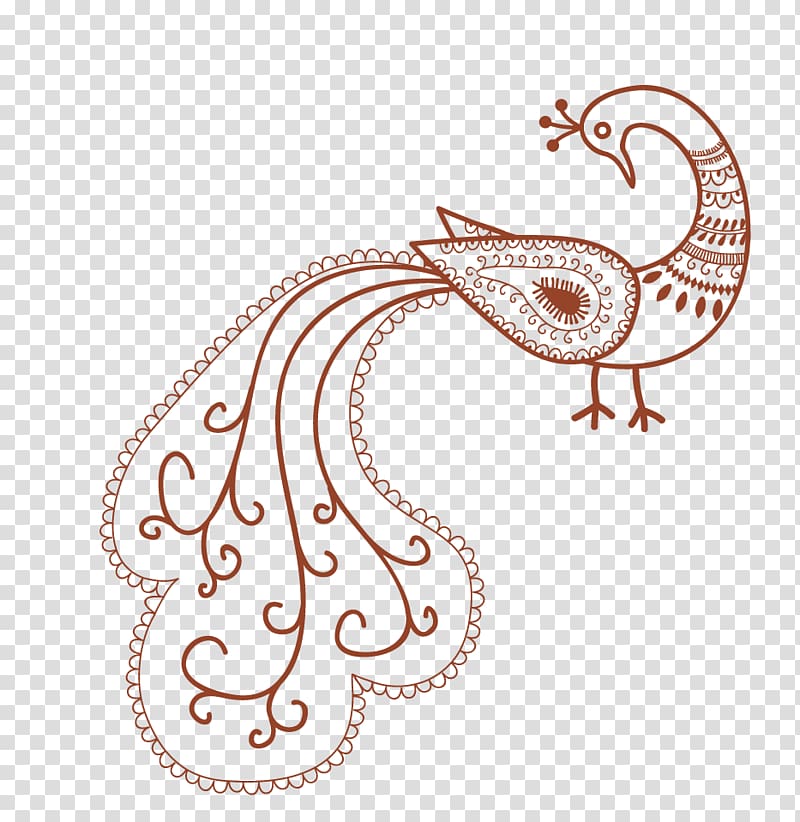 Henna Mehndi Tattoo Feather, peacock transparent background PNG clipart