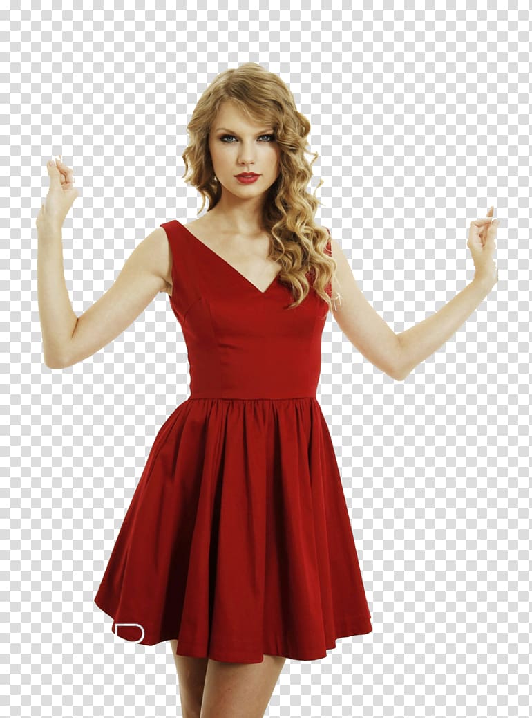 Taylor Swift Red Dress Clothing, taylor swift transparent background PNG clipart