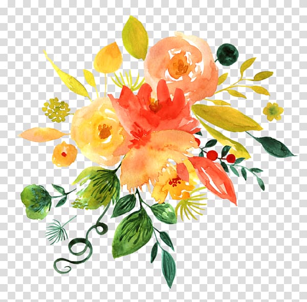 red and orange flowers , Watercolour Flowers Watercolor: Flowers Watercolor painting , watercolour flowers transparent background PNG clipart