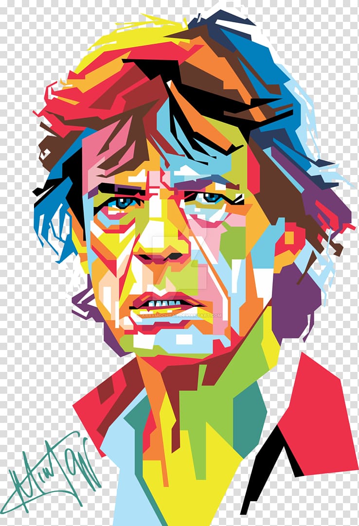 multicolored man illustration, Mick Jagger Artist Portrait Pop art, POP ART transparent background PNG clipart