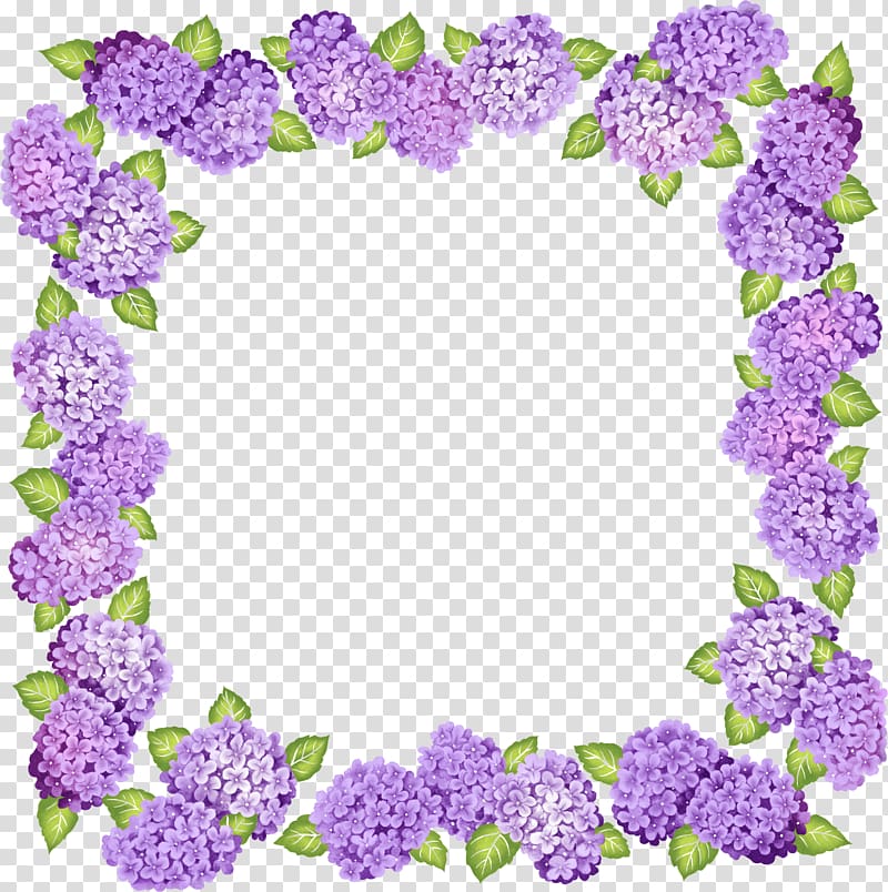 Borders and Frames Frames , purple flowers transparent background PNG clipart