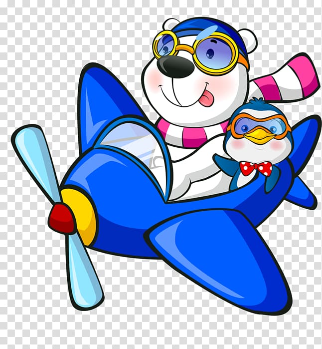 Polar bear Airplane Cartoon , polar bear transparent background PNG clipart