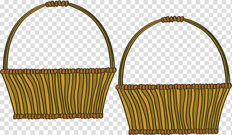 Basket Wicker Cartoon, Retro Bamboo Basket transparent background PNG clipart