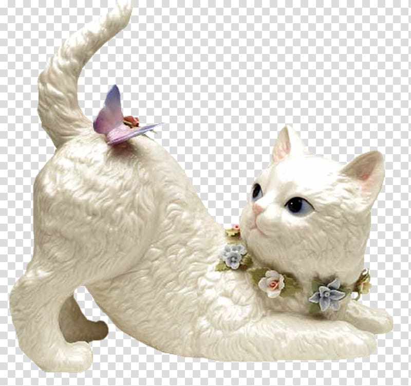 Cat Kitten Porcelain Figurine Music box, Cartoon cat material deposit cans material free to pull transparent background PNG clipart