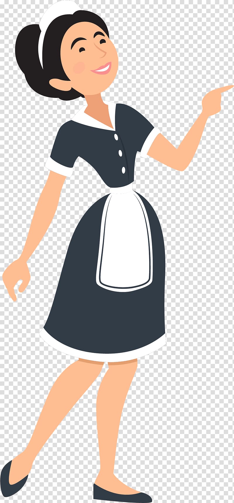 female housekeeper illustration, Maid Cleaning, The maid smiled transparent background PNG clipart