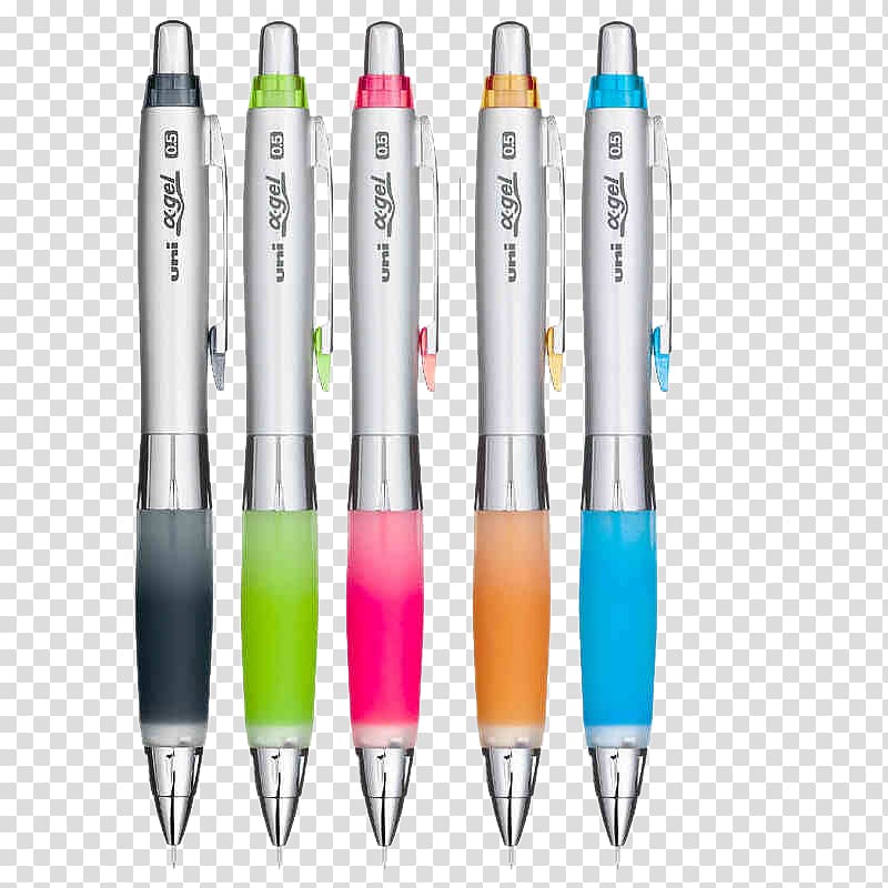 Mechanical pencil uni-ball u30afu30ebu30c8u30ac, 5 colors black pen transparent background PNG clipart