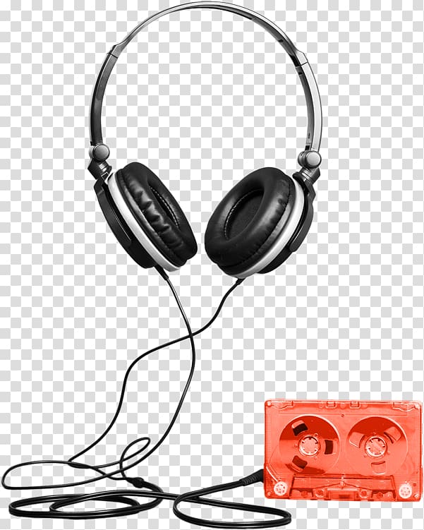 Headphones Microphone Compact Cassette Tape recorder Radio, headphones transparent background PNG clipart