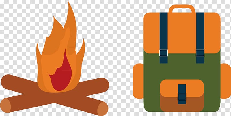 Firewood Flame, Flame and backpack material transparent background PNG clipart