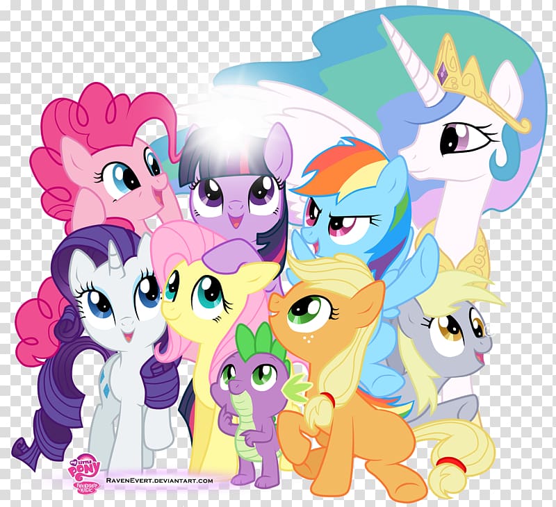 My Little Pony characters illustration, Rainbow Dash Twilight Sparkle Pinkie Pie Applejack Rarity, My Little Pony Free transparent background PNG clipart