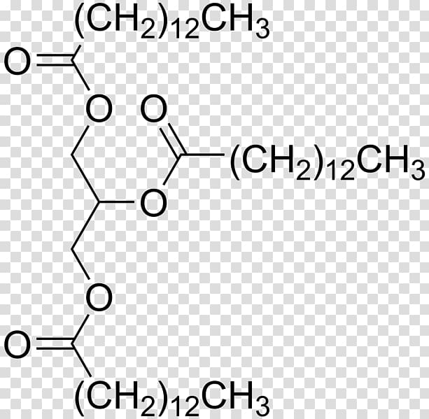 Trimyristin Fatty acid Chemistry Chemical structure, B3 transparent background PNG clipart