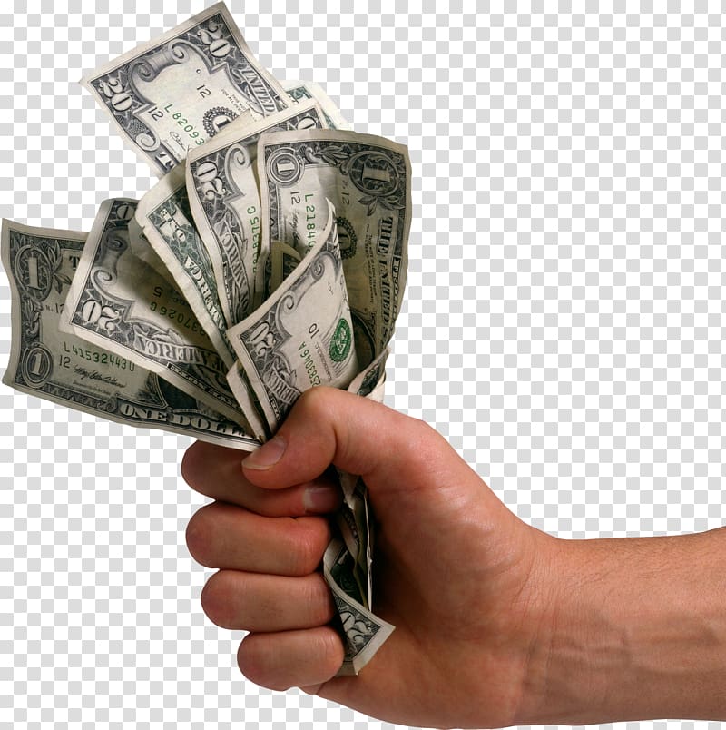 Money , Money dollars in hand transparent background PNG clipart