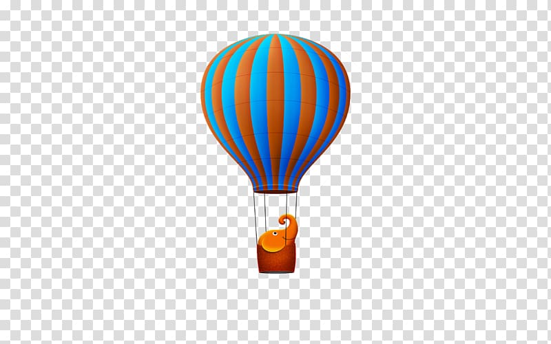 orange and blue hot air balloon, Hot air balloon, Hot Air Balloon Elephant transparent background PNG clipart