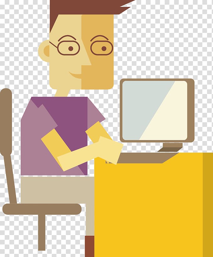 Computer Computer file, Man playing computer transparent background PNG clipart