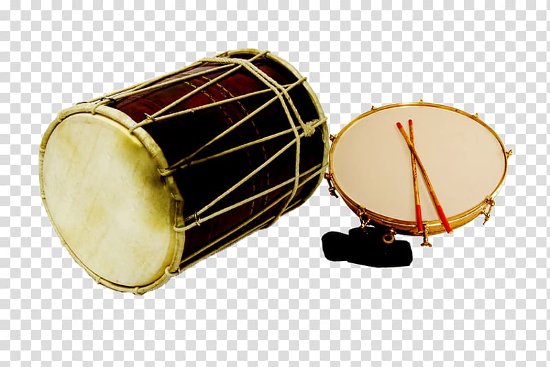 two brown and black percussion instruments, Bass Drums Dholak Tassa, dhol tasha transparent background PNG clipart