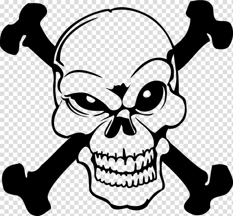 Skull and crossbones Decal Bumper sticker, skull transparent background PNG clipart