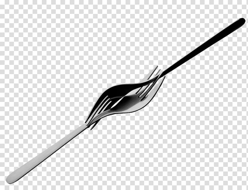 Black and white Material Spoon, fork transparent background PNG clipart