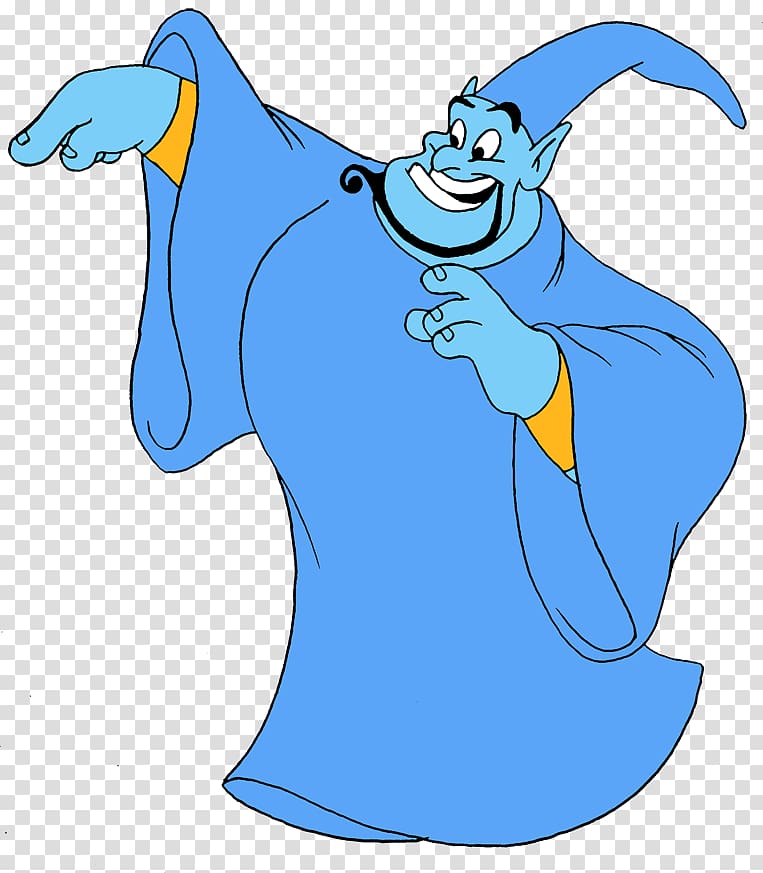 Genie Aladdin Open, black and white aladdin genie, marine Mammal, fictional  Character png